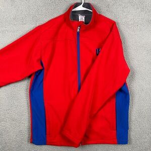 Dayton Flyers Jacket Full Zip Mens Large Red Blue Fleece‎ Lined Stretch Pro Edge